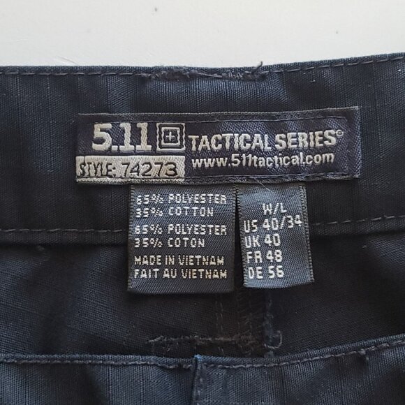 5.11 Tactical Cargo Pants Men's Size 40x34 Black Straight Leg Hunting - Picture 11 of 13